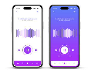 Poster - Web mobile application interface for music player application for mobile app, business, website. Sound app UI UX GUI template. Responsive website wireframes. Web design UI kit. Music Dashboard.