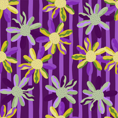Wall Mural - Seamless pattern with decorative flowers. Floral vector background.