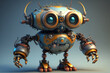 © twindesigner - A Cute and Adorable 3D Robot with frendly welcoming look. Ai generated