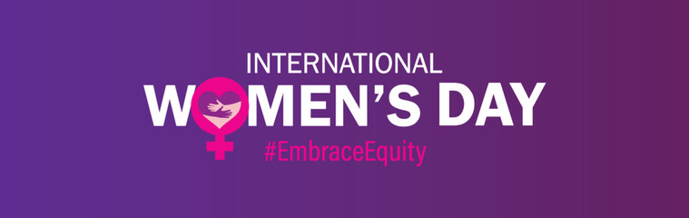 Wall Mural - International Women's Day 2023, campaign theme: #EmbraceEquity. Women's Day vector illustration. Give equity a huge embrace.