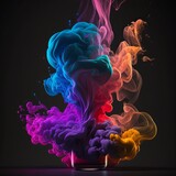 Kolorowy dym. Generative AI.