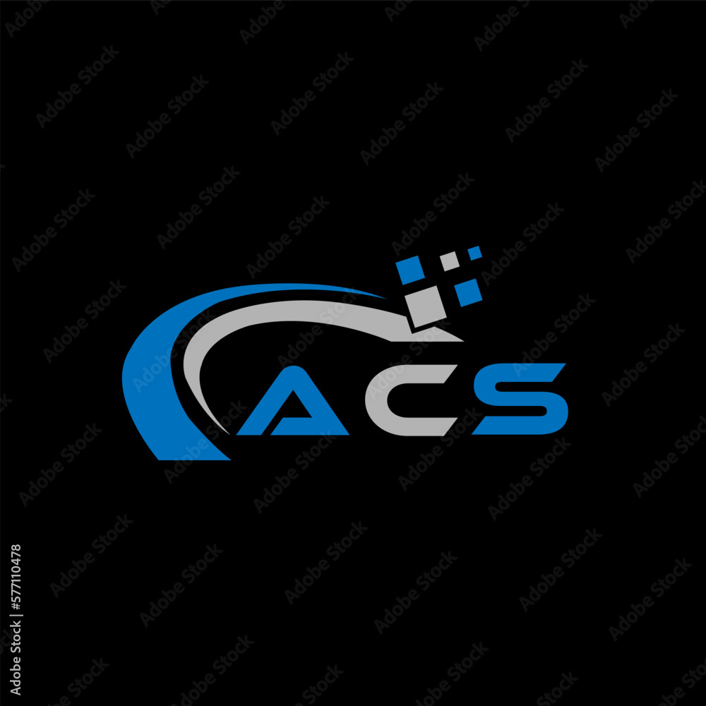 ACS letter logo design on black background. ACS creative initials letter logo concept. ACS letter design. ACS letter design on black background. ACS logo vector.
