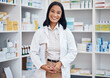 © Malik E/peopleimages.com - Pharmacy portrait, product inventory and happy woman stock take in drugs store, pharmaceutical shop or healthcare dispensary. Retail clinic, pills shelf or medical pharmacist with clipboard checklist