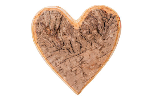 Fototapete - isolated carved wooden heart