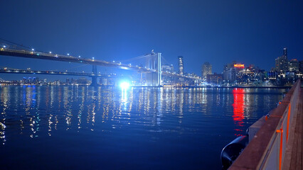 Sticker - Brooklyn Bridge at night - travel photography