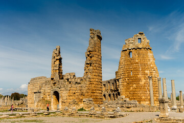 Wall Mural - The ruins of ancient ancient Anatolian city of Perge located near the Antalya city in Turkey - sep 2022