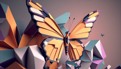 Sticker - butterfly with geometric figures