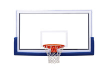 New Professional Basketball Hoop Cage, Isolated Large Backboard Closeup. Horizontal Sport Theme Poster, Greeting Cards, Headers, Website And App
