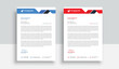 © MD - Clean and professional corporate company business letterhead template design with color variation bundle with blue, red elements and creative business stationery layout