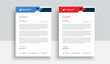 © MD - Clean and professional corporate company business letterhead template design with color variation bundle with blue, red elements and creative business stationery layout