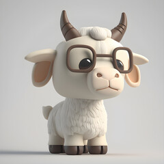 Wall Mural - Cute goat character design generative ai