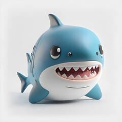 Wall Mural - Cute shark character design generative ai