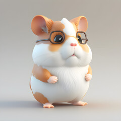 Sticker - Cute hamster character design generative ai