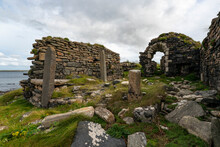 Beautiful Shot Of The Church Ruins Of Cross Abbey At Cross Abbey Graveyard, Mullet Peninsula, County Mayo, Ireland