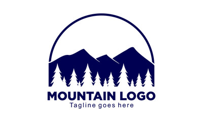 Wall Mural - Mountains and spruce forest logo design