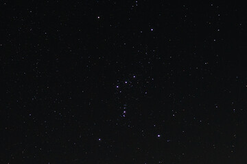 orion constellation in the wintery night sky with positive lighting