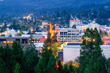 Fototapete - Eugene, Oregon, USA Downtown Cityscape