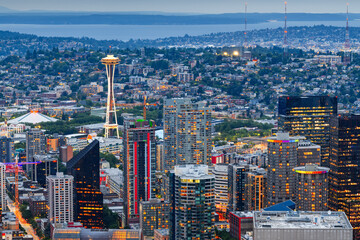 Fototapete - Seattle, Washington, USA downtown skyline