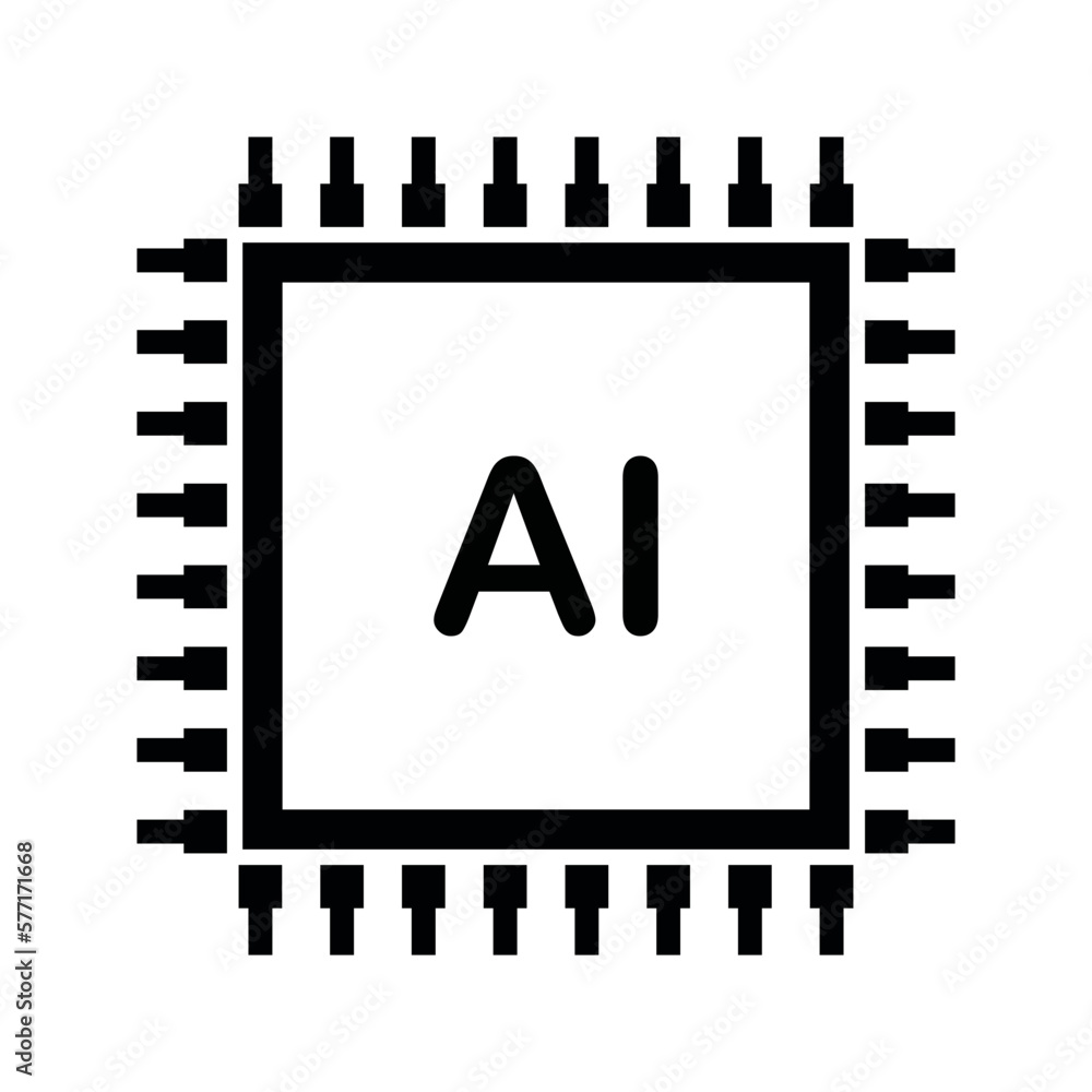 AI icon. Artificial intelligence icon. AI. Outline AI icon. Artificial  intelligence sign. Vector illustration. 素材庫向量圖| Adobe Stock