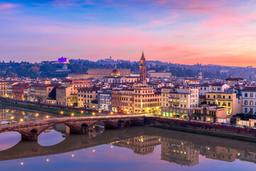 Fototapete - Florence, Italy Overlooking the Arno River