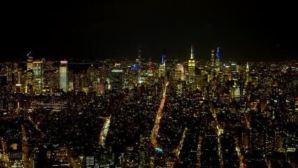 Wall Mural - New York City from above - the city lights at night - travel photography