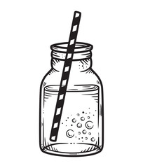 Sticker - sweet milkshake with straw