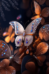 Wall Mural - Stunning, bejeweled butterfly