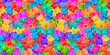 Rainbow gummy bears. Seamless pattern. Texture for fabric, wallpaper, decorative print	