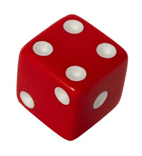 Red Six Sided Die. Transparent PNG.