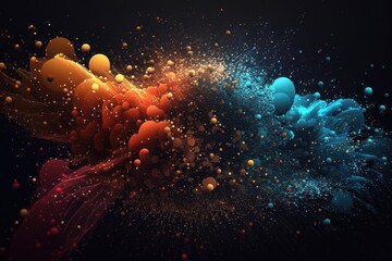 Particle abstract background closeup. AI generation