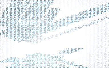 Wall Mural - Binary background by ones and zeros with digital flow. Vector pattern