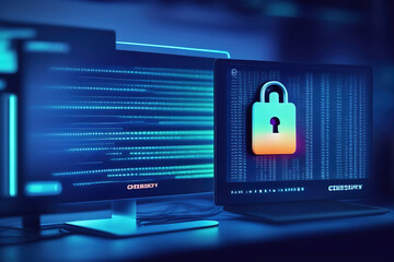 Generative AI: cybersecurity concept, cloud and information