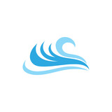 Fototapeta Tulipany - Water wave beach wave logo icon vector illustration design logo