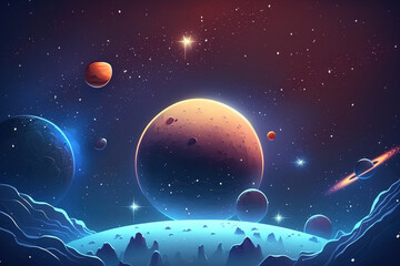 Wall Mural - Milky way galaxy with star and space dust in the universe and deep planet night sky background. Generative AI