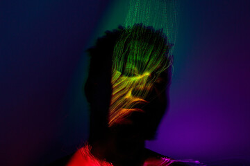 Wall Mural - Creative Portrait, Light Painting Photography