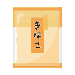 Vector illustration of soybean flour. The package says 