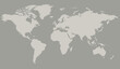 © CHIC studio - World map grey color illustration with continents, North and South America, Europe and Asia, Africa and Australia