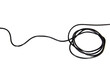 © Parichart - black wire cable of usb and adapter isolated on white background.Electronic Connector.Selection focus.
