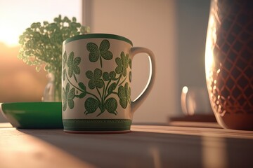 Mug chopp of St patrick's holiday Generative AI Art Illustration