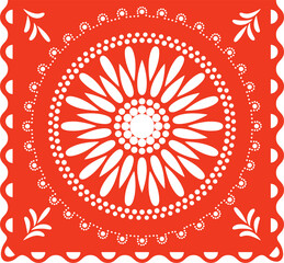 Mexican Papel picado, Fiesta decorations in Cinco de mayo Festival, Red color party flag PNG