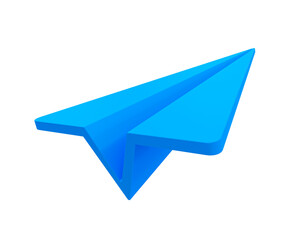 3d minimal online message sending. Online chatting icon. quick and fast online communication. Paper rocket icon. 3d illustration.