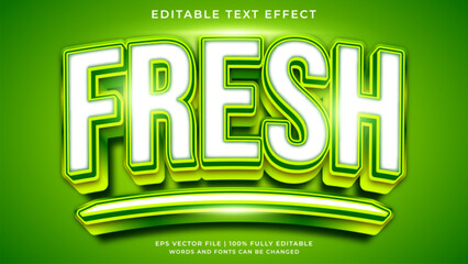 Wall Mural - green fresh 3d editable text effect