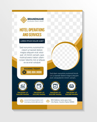 Wall Mural - luxury hotel operations and services corporate business flyer brochure creative design. template mod