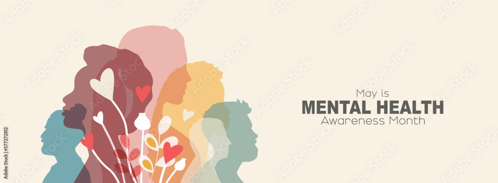 May is Mental Health Awareness Month banner. Stock Vector | Adobe Stock