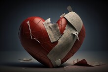 A Broken Heart With A Bandage