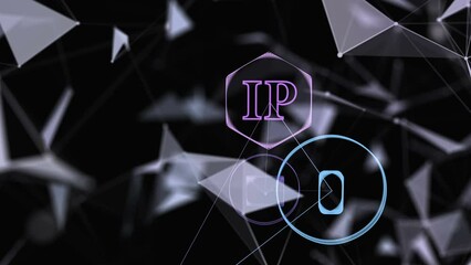 Wall Mural - plexus with hud elements. abstract background with figure . the concept of business, statistics.