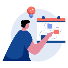 The Importance of Planning This illustration can show someone planning a long-term business strategy with complex graphs and diagrams. opportunity business concept