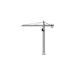 Wall Mural - Tower crane icon isolated vector graphics