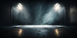 © roeum - empty dark scene,  neon light, spotlights The concrete floor and studio room with smoke float up the interior texture for display products