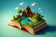 © hassanmim2021 - world book day 3d illustration. Generative Ai